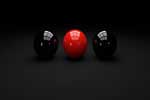Трехмерная графика,3D картинки 3д,шары черные и красный